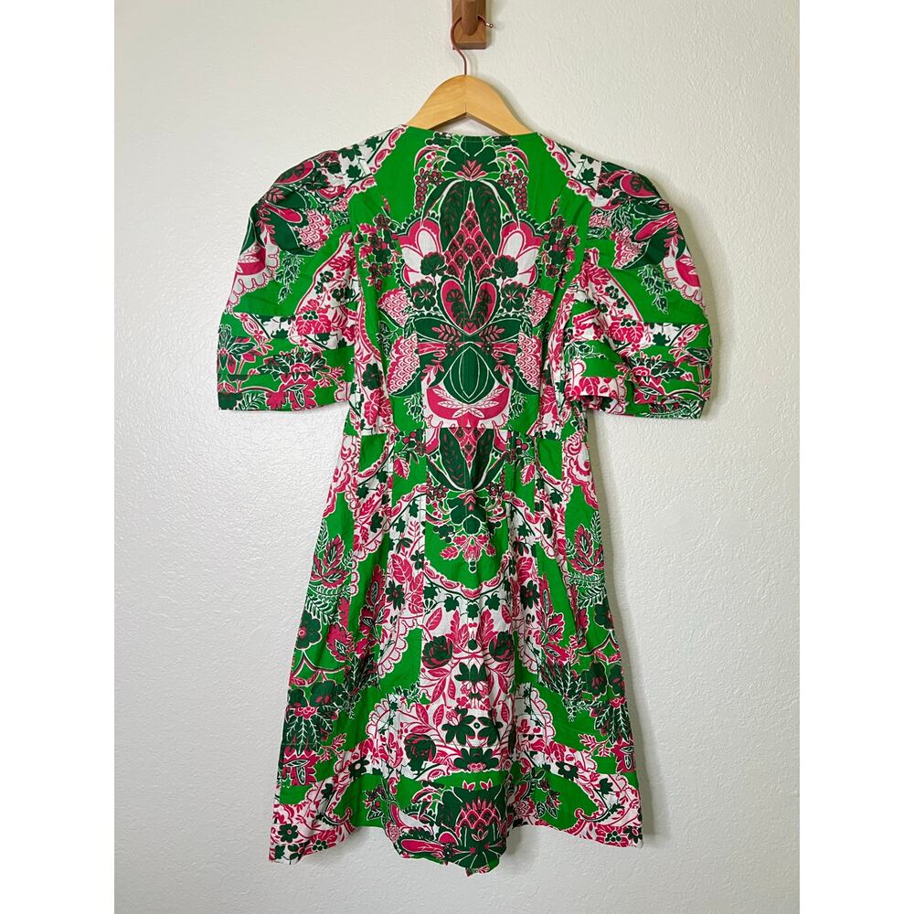 Love The Label Ramona Dress in Clementine Green Print Size XS - Picture 6 of 6